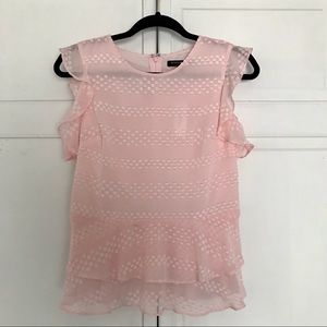 Pink flutter sleeve blouse Banana Republic NEW